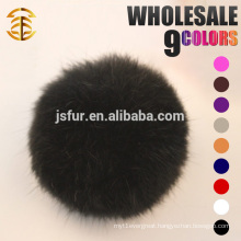 Colorful Lovely Pom Poms Genuine 5-10cm Rabbit Fur Ball Keychain